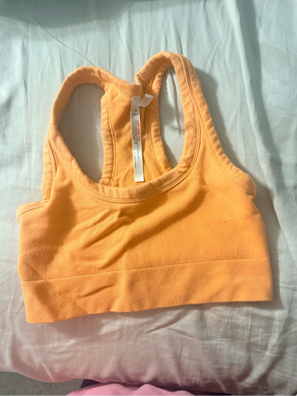Free people -Peach Ribbed Racerback Sports Bra